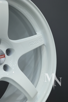 Προσαρμοσμένα σφυρηλατημένα NISMO Rays 57CR τροχούς 370Z 350Z Clubsport λευκά ελαστικά
